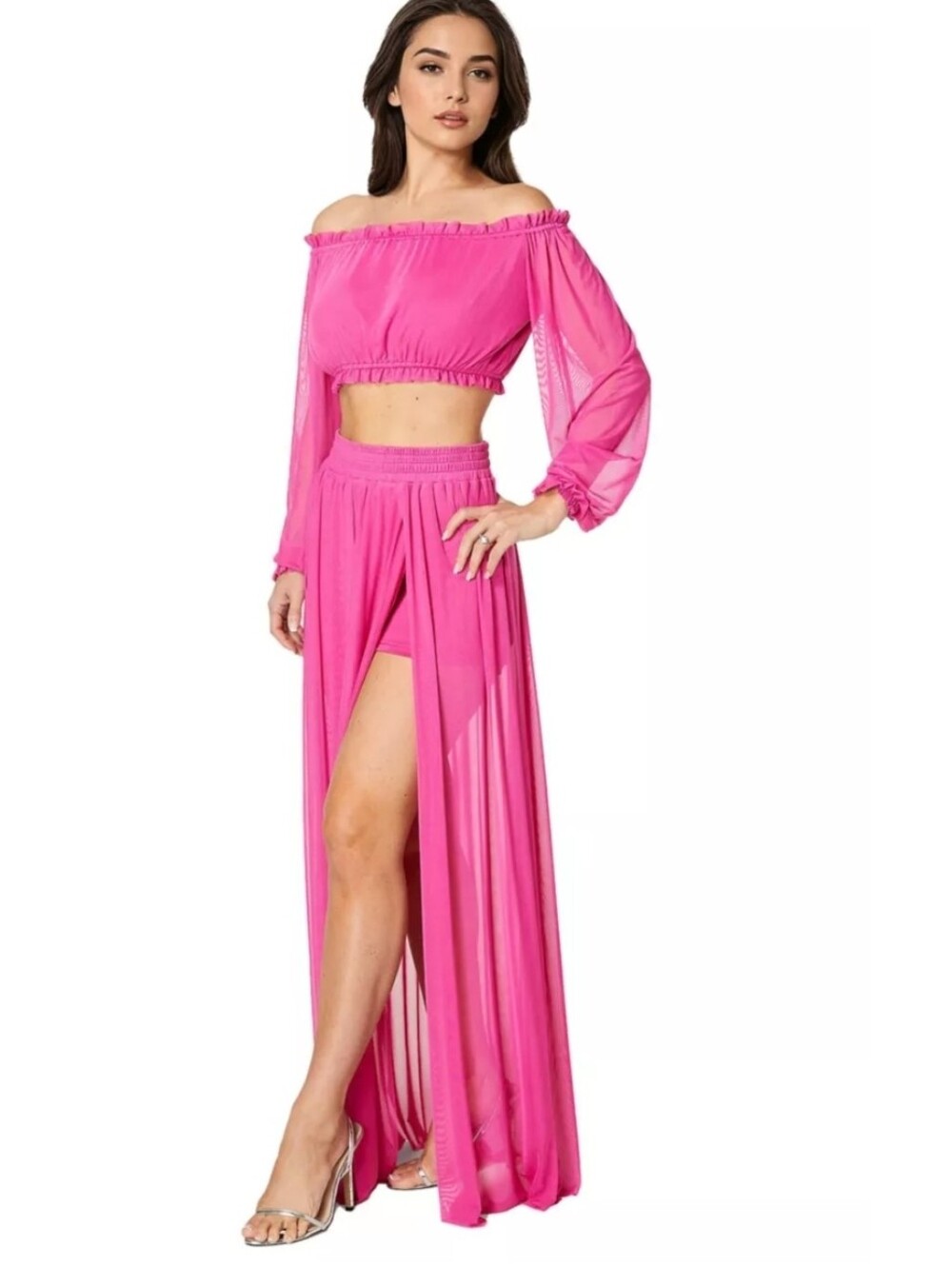 bebe Women's Hot Pink Maxi Skirt